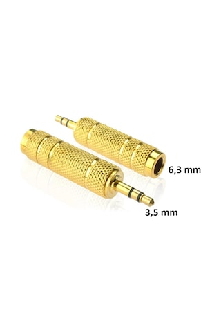 3.5 MM Erkek Aux To 6.3 MM Dişi Çivi Jack Jak Çevirici Altın Uç