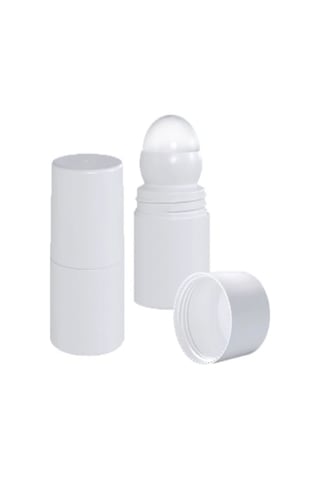 50 Ml Boş Roll-on Şişesi - Pet Plastik + Akrilik Bilyeli Koltuk Altı Deodorant 100 Adet Şeffaf