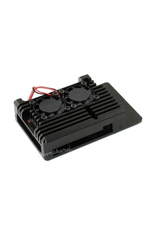 Raspberry Pi 4 İçin Alüminyum Kasa Ve Dual Soğutma Fanı - 16932