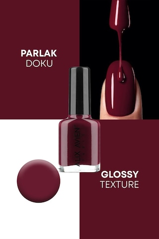 Alix Avien Bordo Oje 107 Yüksek Pigmentli Uzun Süreli Kalıcılık Hızlı Kuruma Nail Lacquer 107