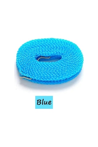 Kalınlaştırılmış Çamaşır İpi Kaymaz Rüzgar Geçirmez Çamaşır Askısı İpi Taşınabilir Ev Çamaşır Malzemeleri Kamp Aksesuarları Rastgele Renk Mavi