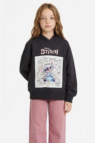 Defacto Kız Çocuk Disney Lilo & Stitch Oversize Geniş Kalıp Kapüşonlu İçi Yumuşak Tüylü Sweatshirt G6348a825wnar1 Antrasit-ar1