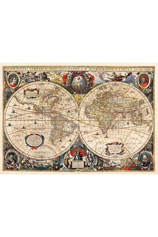 Ks Games 2000 Parça 17. Yüzyıl Dünya Haritası Puzzle - Hendrik Hondius