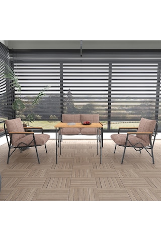 Doruk Home Model, Balkon, Bahçe, Cafe, Metal Koltuk Takımı, Bahçe Takımı , Çay Seti, 2 1 1 Kapuçino Masa Cappuccino