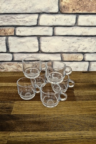 Saplı Kahve Bardağı- Espresso Bardağı 6 Adet - 90 Cc
