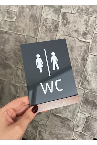 Wooden Serisi Minimal WC Yönlendirme Levhası