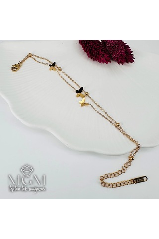 Gold Çelik Bileklikler 16+5 Cm Uzatma Payı - Kbl0098 Çok Renkli