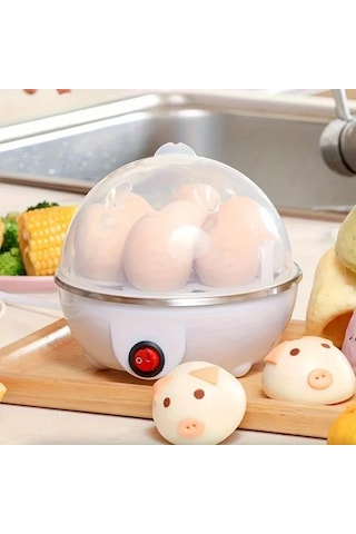 Yumurta Pişirici Otomatik Kapanma Ev 7 Yumurta Çok Fonksiyonlu Buğulanmış White