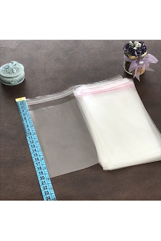 Şeffaf Bantlı Jelatin Poşet 100'lü 10 x 20 CM