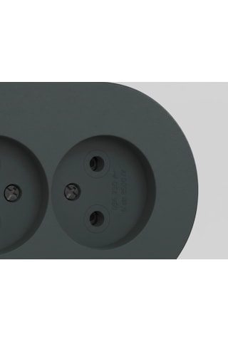 Antrasit İkili Sıva Üstü Topraklı Priz - Modern Ve Dayanıklı Elektrik Çözümü