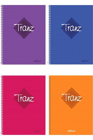 4'lü Okul Defteri Seti A5 Tranz Çizgili 200 Sayfa Pp Kapak Karışık