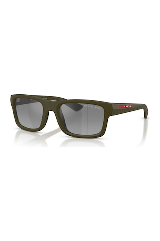 Prada Ps B10s 15x2f2 54 Linea Rossa Unisex Polarize Dikdörtgen Yeşil Aynalı Kemik Güneş Gözlüğü