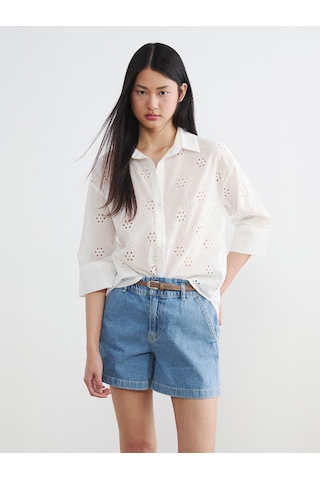 Lcw Vision Beyaz Oversize Kadın Gömlek