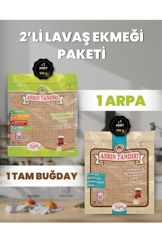 2'li Paket 1 Paket Ekşi Hamurlu Tam Buğday Lavaş Ekmeği - 1 Paket Ekşi Hamurlu Arpa Lavaş Ekmeği