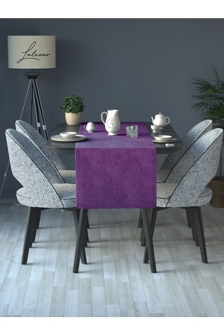 Kadife Efektli Tatlı Mor Rengi Aura Serisi Runner 40 X 140 Tatlı Mor