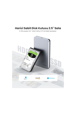 Ugreen Usb To Usb C Gen2 2,5'' Hard Disk Kutusu, 70498