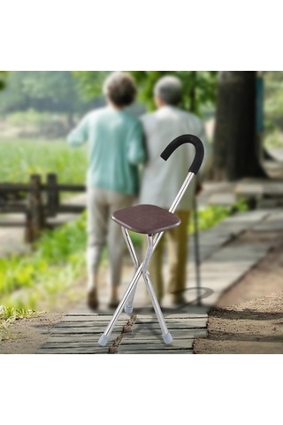 Dolıty Katlanır Baston Koltuk Rahat Kolu 34 Inç Kare-kahverengi