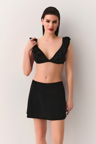Suwen Volanlı Etek Sbn25620012 Siyah
