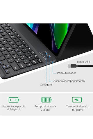 Xiaomi Pad 6 / Pad 6 Pro 11 Uyumlu Bluetooth Özellikli Standlı Kalem Bölmeli Klavyeli Kılıf