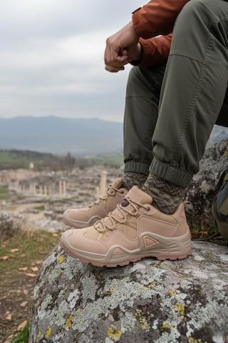 Muggo Pioneer Bağcıklı Trekking Ve Günlük Outdoor Erkek Ayakkabı Bej