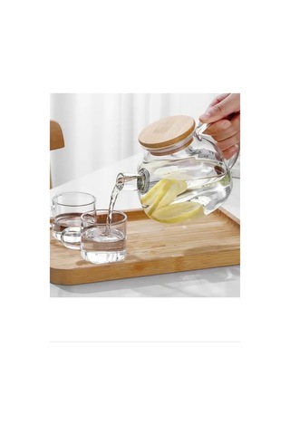 Tedar Bambu Kapaklı Borosilikat Cam Demlik 1000ml Royaleks-cm-2000 Najmaddin 6411267