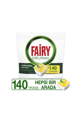 Fairy Hepsi Bir Arada Limon Kokulu Bulaşık Makinesi Deterjanı 140 Tablet