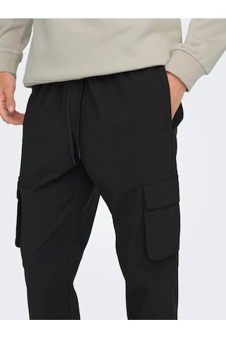Only & Sons Erkek Slim Fit Siyah Kargo Pantolon - 22029759 Siyah