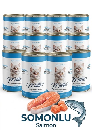 Somonlu Yetişkin Kedi Konserve Mama 400 Gr. X 12 Adet