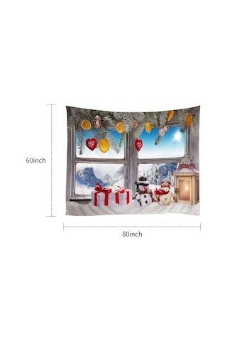 Gajeena Noel Dekoru Polyester Duvar Örtüsü 80x60inc - Su Geçirmez, Renk Kaybı Önleyici, Çok Amaçlı Kullanım Yatak Örtüsü, Perde, Masa Örtüsü DiğER