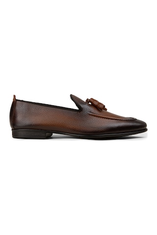 Deery Erkek Kahverengi Hakiki Deri Püsküllü Loafer - 01701mkhvc92