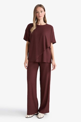 Defacto Straight Fit Düz Paça Bürümcük Pantolon C0200ax25aubn91 Kahve