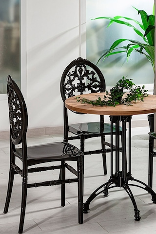 4 Adet Venüs Sandalye Mat Siyah - Mutfak / Balkon / Bahçe Sandalye