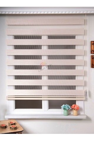 Bambu Krem Stor Zebra Perde Oygusuz Krem
