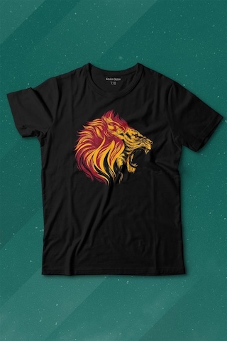 Kendim Seçtim Aslan Lion Head Champion Şampiyon Kral King Galata Baskılı Tişört Çocuk T-shirt 001