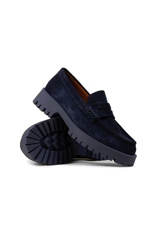 Deery Kadın Hakiki Süet Lacivert Loafer Ayakkabı - 02034zlcvc01 Lacivert