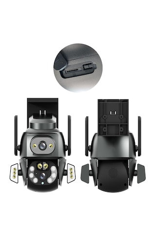 Gece Görüşlü 2+2 Mp Speed Dome 2 Kameralı Wifi Ptz Ip Kamera Pro