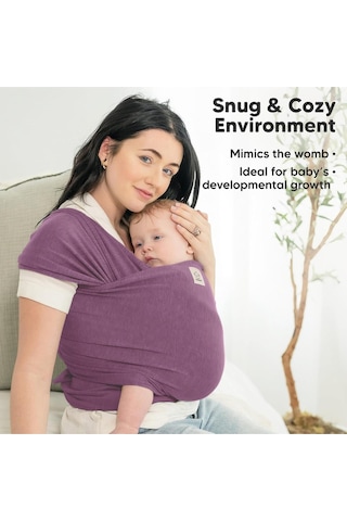 Keababies Bebek Taşıyıcısı, Nefes Alabilir, Ergonomik ve Eller Serbest Sarma Taşıyıcı Portbebe Koyu Mor Tek Ebat