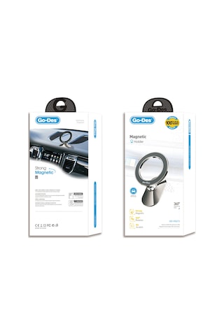 Araç İçi Telefon Tutucu Go Des Gd-hd215 Magnetik Magsafe 360 Derece Dönebilen Oynar Başlıklı Gri