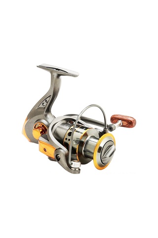 Jeehugo 2000 Model Gri Altın Tekerlekli Olta Makinesi - 8kg Maksimum Sürtünme, Tam Metal Gövde, Bronz Mil, Dayanıklı Balık Avı Aleti