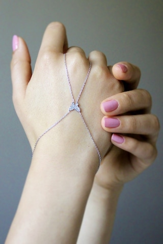 Kelebek Motifli Gümüş Şahmeran Gümüş