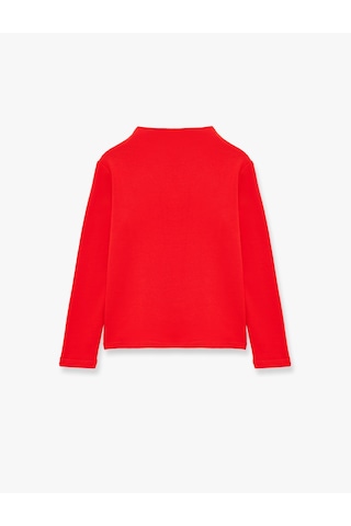 Koton Dik Yaka Modal Karışımlı Uzun Kollu Slim Fit Tişört Kırmızı 7wkg10187ak