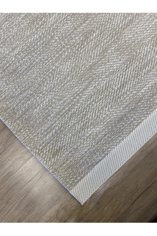 Hoom Rugs 1147 Bej Krem Sisal Plus Jüt Halı Siyah
