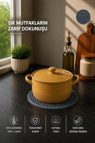 Silikon Nihale, Isıya Dayanıklı Nihale,tava Tencere Altlığı,vakumlu Kapak Füme Çok Renkli