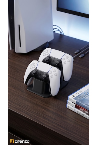 Duo-sync Çiftli Gamepad Standı - 2'li Oyun Konsolu Kol Tutucu Ve Masaüstü Düzenleyici - Siyah