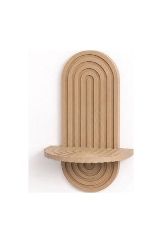Modern Minimalist Duvar Rafı Pla Malzeme Dekoratif Şık Tasarım 26x11 Cm Gövde & 9x18 Cm Raf Bej Bej