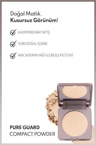 Pureguard Compact Powder 110 Silk Porcelain Doğal Mat Bitişli Kompakt Toz Pudra