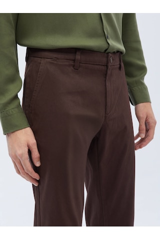 Koyu Kahve Dokuma Regular Fit Casual Pamuk Karışımlı Pantolon 1062182 Koyu Kahve