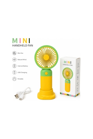 Usb Şarjlı Mini El Fanı Çiçek Tasarımlı 3 Kademeli Masaüstü Ve Taşınabilir Kullanım