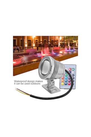 Tenfowee 10w Rgb Su Altı Led Lambası 9 Işık Demeti Kumandalı Ip65 Su Geçirmez 12v Alüminyum Plasti Fons, Havuz, Bahçe