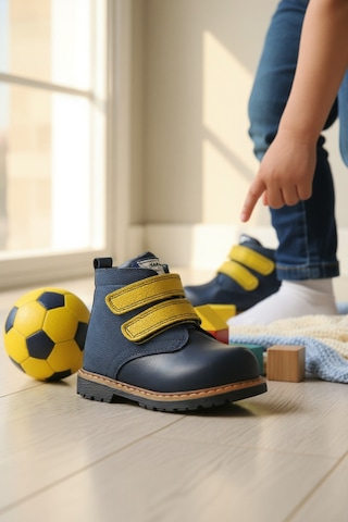 Tekiner Hakiki Deri Ortopedik Taraftar Bot Sarı Lacivert